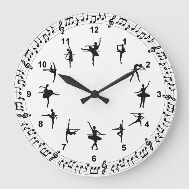 Ballet dancers Acrylic Wall Clock Große Wanduhr (Vorderseite)