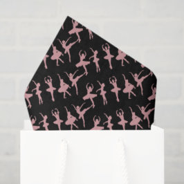 Ballet Dancers Ballerina Pattern Black Seidenpapier