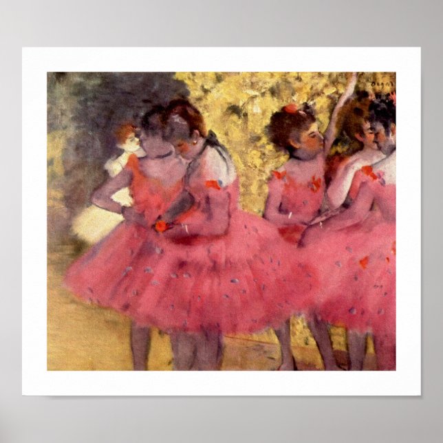Ballet Dancers in Pink by Edgar Degas Poster (Vorne)