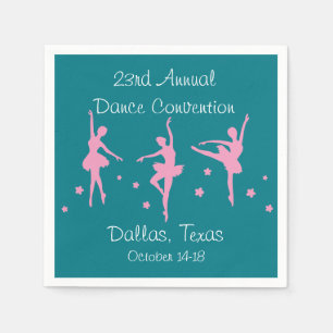 Ballet Dancers Party Napkin Template Serviette