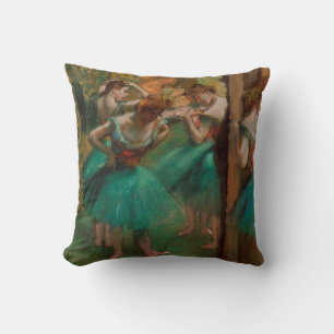 Ballet Dancers Pink & Green   Edgar Degas Kissen