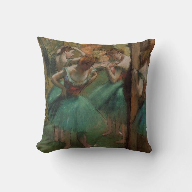 Ballet Dancers Pink & Green | Edgar Degas Kissen (Vorderseite)