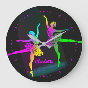 Ballet Dancers Rainbow  Girly Große Wanduhr