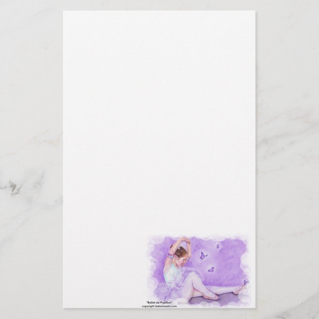 Ballet de Papillon Stationery Briefpapier (Vorderseite)
