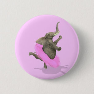 Ballet Elephant En Pointe Button