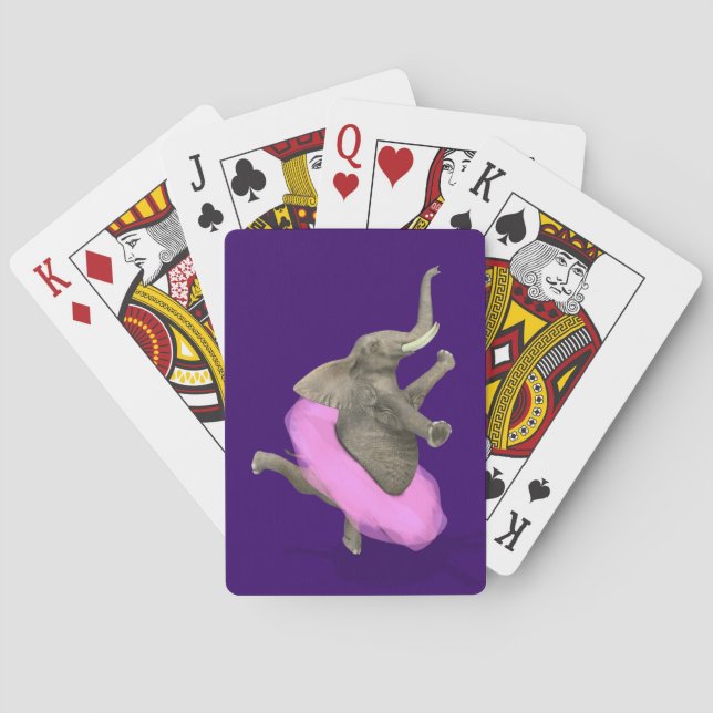 Ballet Elephant En Pointe Spielkarten (Rückseite)