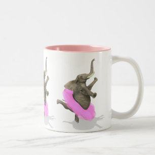 Ballet Elephant En Pointe Zweifarbige Tasse