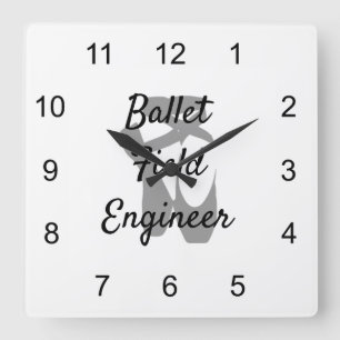 Ballet Field Engineer Quadratische Wanduhr
