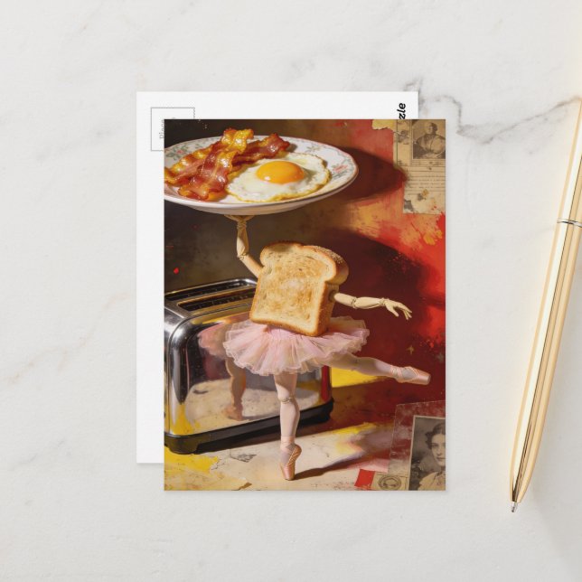 ballet for breakfast surreal postkarte (Vorderseite/Rückseite Beispiel)