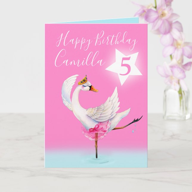 Ballet für Wasserfarben, personalisierter 6. Gebur Karte (Orchidee)