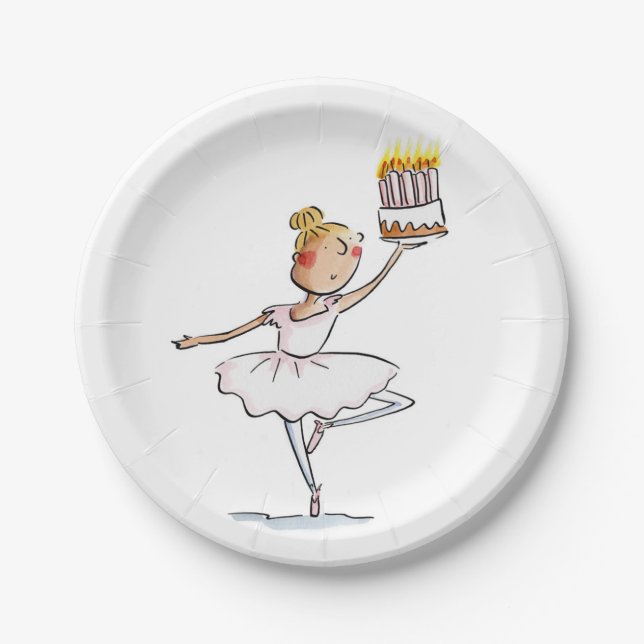 Ballet Geburtstag Pappteller (Vorderseite)