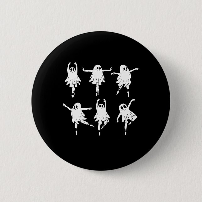 Ballet Ghost Dancer Spooky Tanzlehrer Halloween Button (Vorderseite)