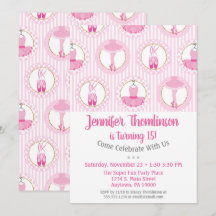 Ballet Invitation Anniversaire Danseur Ballerina R