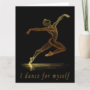 Ballet Male Dancer Line Art - Ich tanze für mich Dankeskarte
