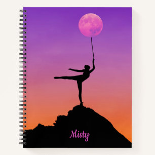 Ballet Moon Balance Personalisierter Name Notizbuch
