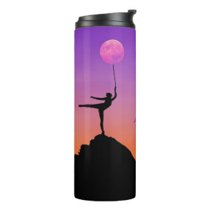 Ballet Moon Balance Personalisierter Name Thermosbecher