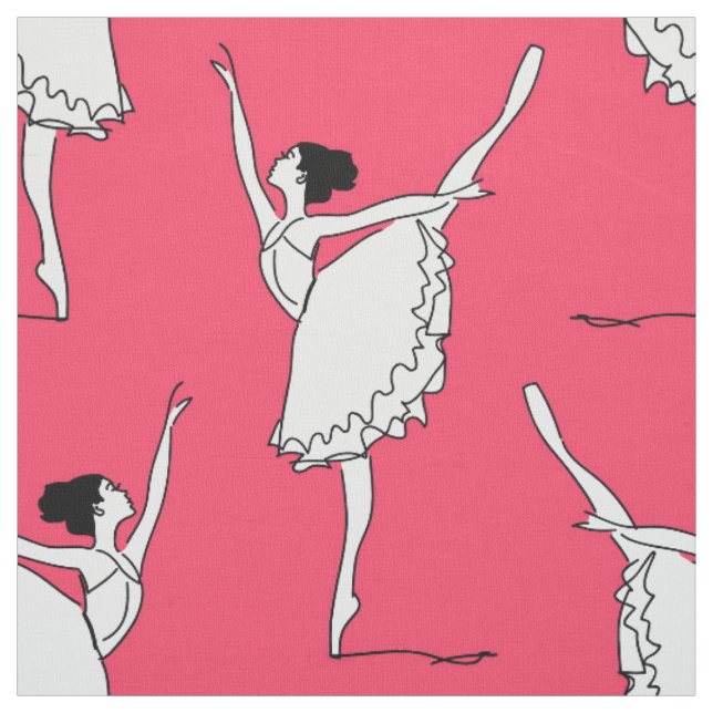 Ballet Muster Rosa Weiß | Tanz Stoff (Muster)