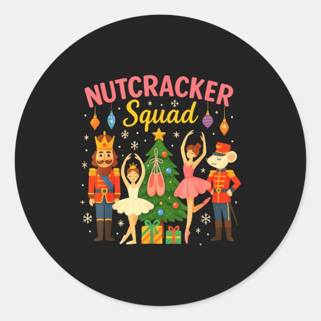 Ballet Nutcracker Squad Christmas Costume For Kids Runder Aufkleber (Vorderseite)