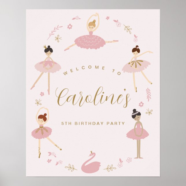 Ballet Partys Welcome Sign ・ Ballerina Poster (Vorne)