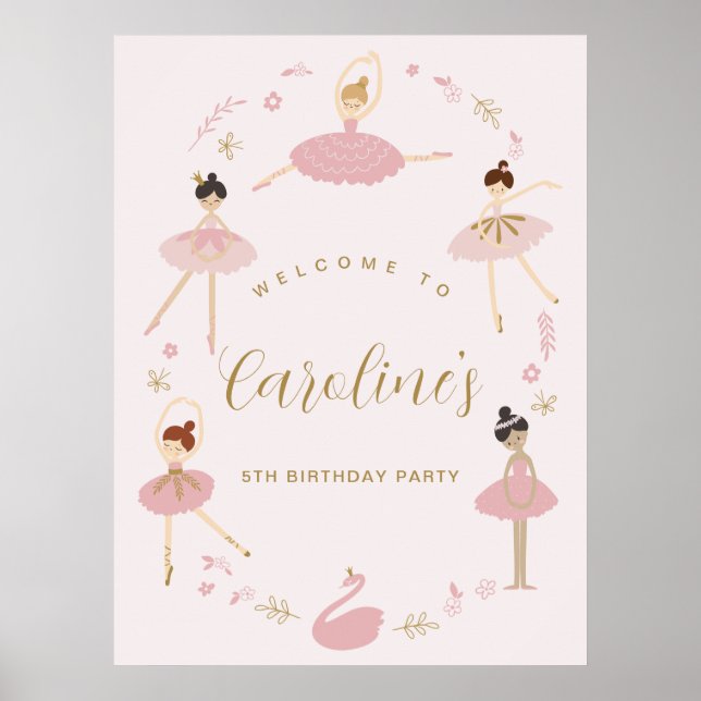 Ballet Partys Welcome Sign ・ Ballerina Poster (Vorne)