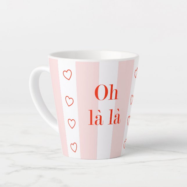 Ballet Pink Stripe Oh La La La Milchtasse (Linke Ecke)
