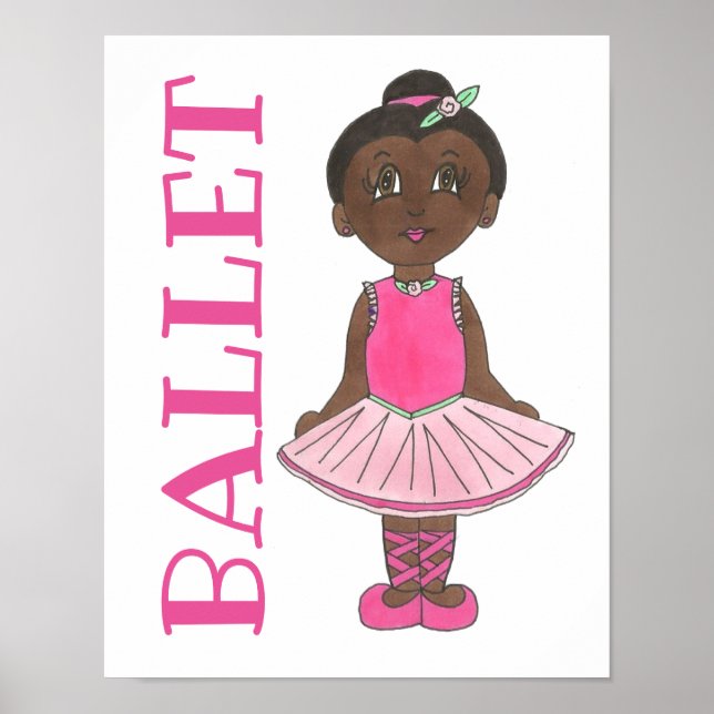 BALLET Pink Tutu Girl Ballerina Tanzstudio Poster (Vorne)