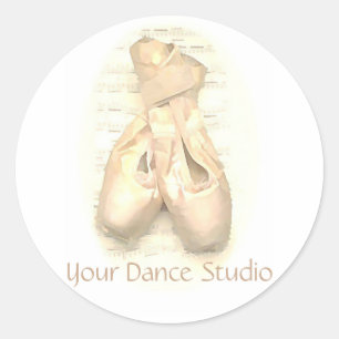 Ballet Pointe Shoes Personalisiert gestrichen Runder Aufkleber