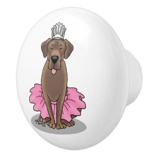 Ballet Princess Chocolate Labrador Labrador Retrie Keramikknauf