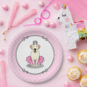Ballet Princess Gelbe Labrador Labrador Retriever  Pappteller