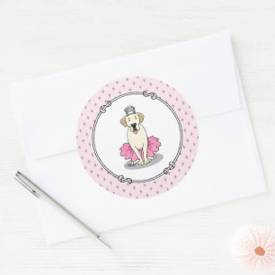 Ballet Princess Yellow Labrador Retriever Hund Runder Aufkleber