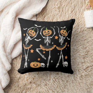 Ballet Pumpkin Skeleton Beängstigend Halloween Kissen