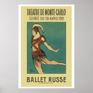 Ballet Russe de Monte Carlo 1911 Paris Frankreich Poster