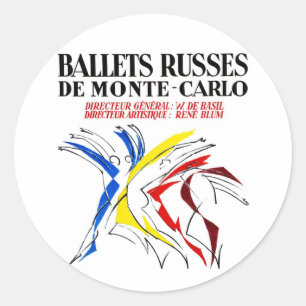 Ballet Russes - Abstrakter Tänzer Liebhaber Kunst Runder Aufkleber