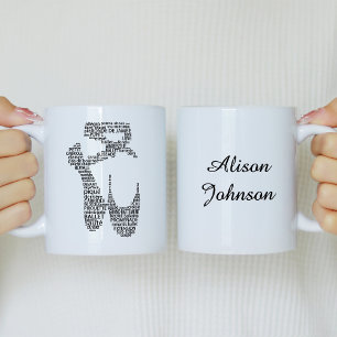 Ballet Shoe Schwarz und Weiß Kaffeetasse