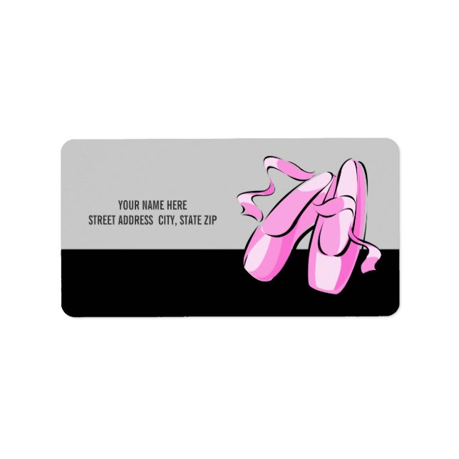 Ballet Shoes Address Mailing Labels Adressaufkleber (Vorne)