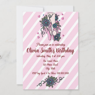 Ballet Shoes Einladung