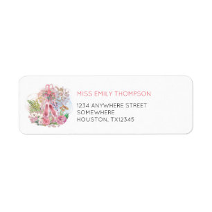 Ballet Shoes Florals Pink Gold Name Rücksendeadres