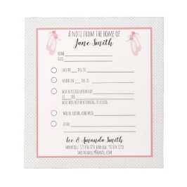 Ballet Slipper School Note 1 Kind Notizblock