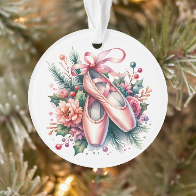 Ballet Slippers, Blume Personalisiert Weihnachten Ornament (Baum)