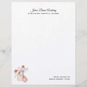 Ballet Slippers Dance Studio Custom Lethead Briefbogen