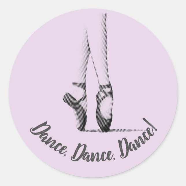 Ballet Slippers - Dance Theme - Customized Lilac Runder Aufkleber (Vorderseite)