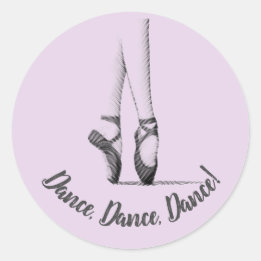 Ballet Slippers - Dance Theme - Customized Lilac Runder Aufkleber