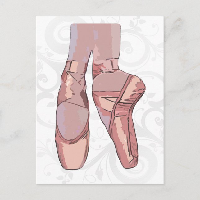 Ballet Slippers Toe Shoes Postkarte (Vorderseite)