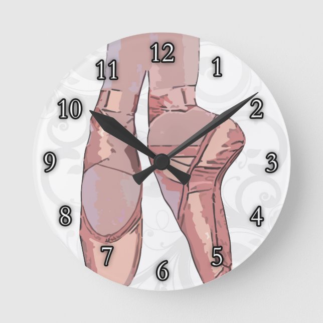 Ballet Slippers Toe Shoes Runde Wanduhr (Vorderseite)