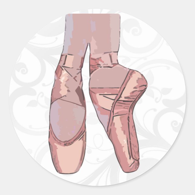 Ballet Slippers Toe Shoes Runder Aufkleber (Vorderseite)
