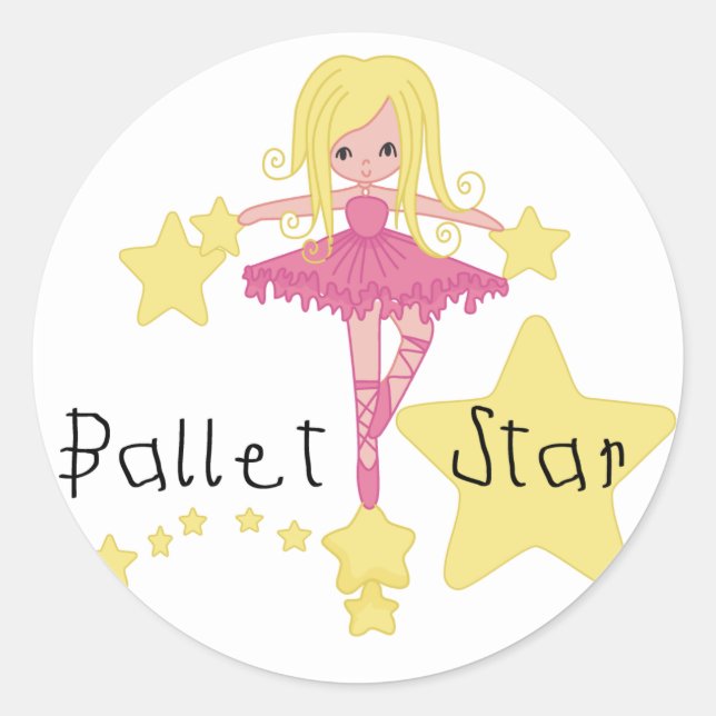 Ballet Star Tshirts und Geschenke Runder Aufkleber (Vorderseite)