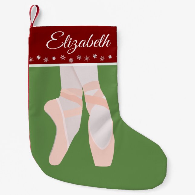 Ballet Toe Shoes Personalisiert Kleiner Weihnachtsstrumpf (Vorderseite)
