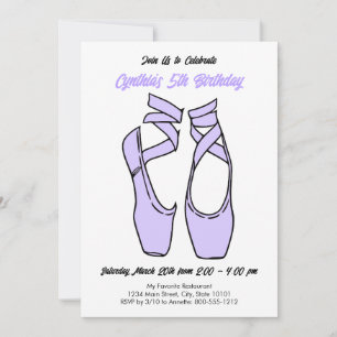 Ballet violet minimaliste Invitation de fête d'ann