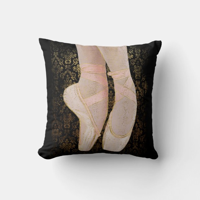 Ballet Zehenschuhe - Black Pink Gold Kissen (Vorderseite)