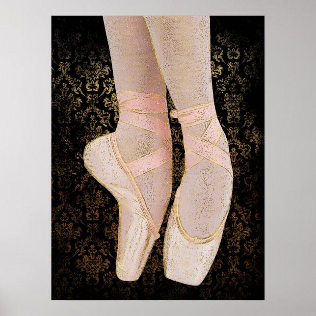 Ballet Zehenschuhe - Black Pink Gold Poster (Vorne)